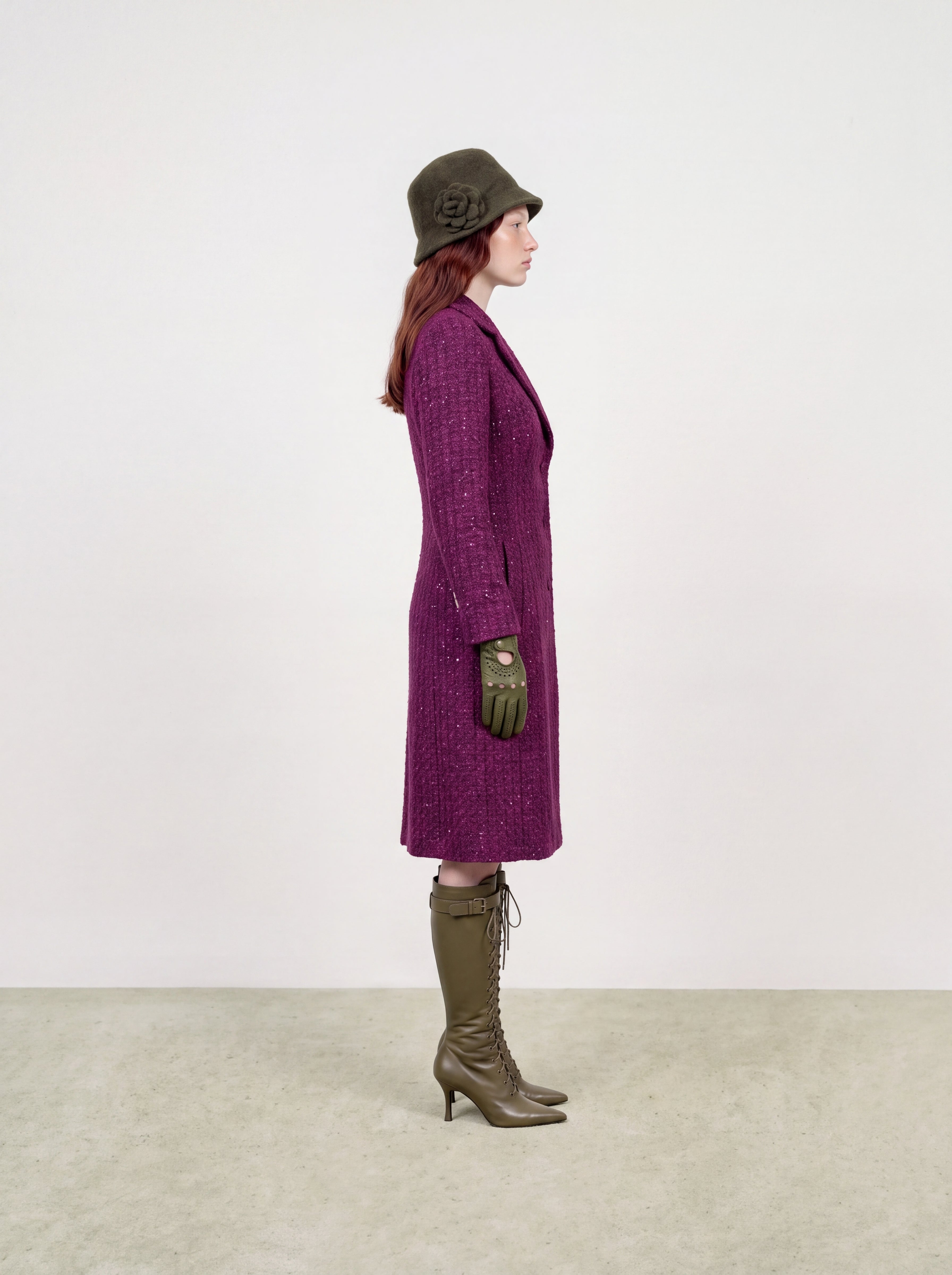 Violet Tweed Fleur Argent Coat