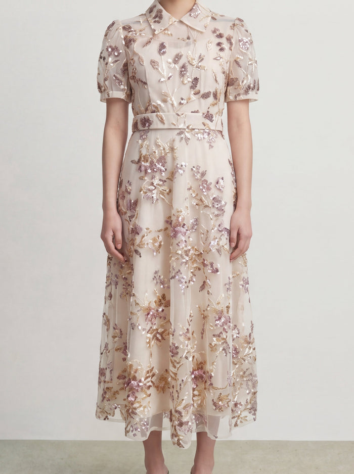 Champagne Jardin Élégance Dress