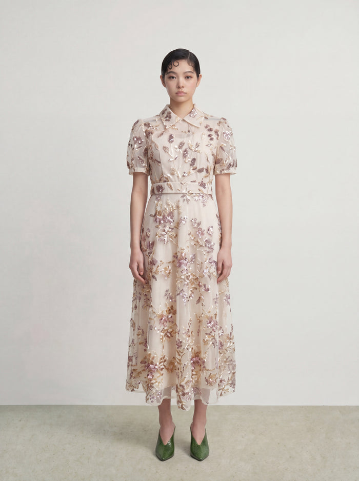 Champagne Jardin Élégance Dress