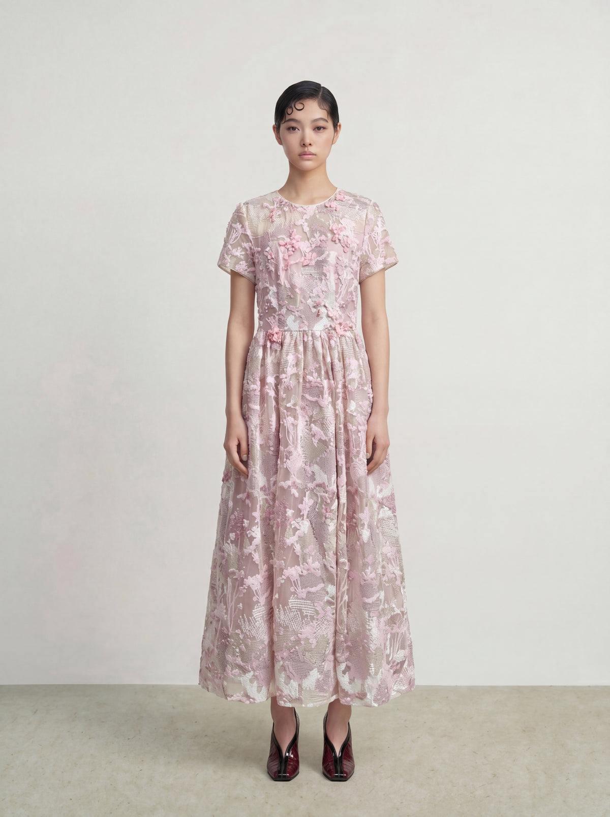 Rosé Dentelle Bloom Dress