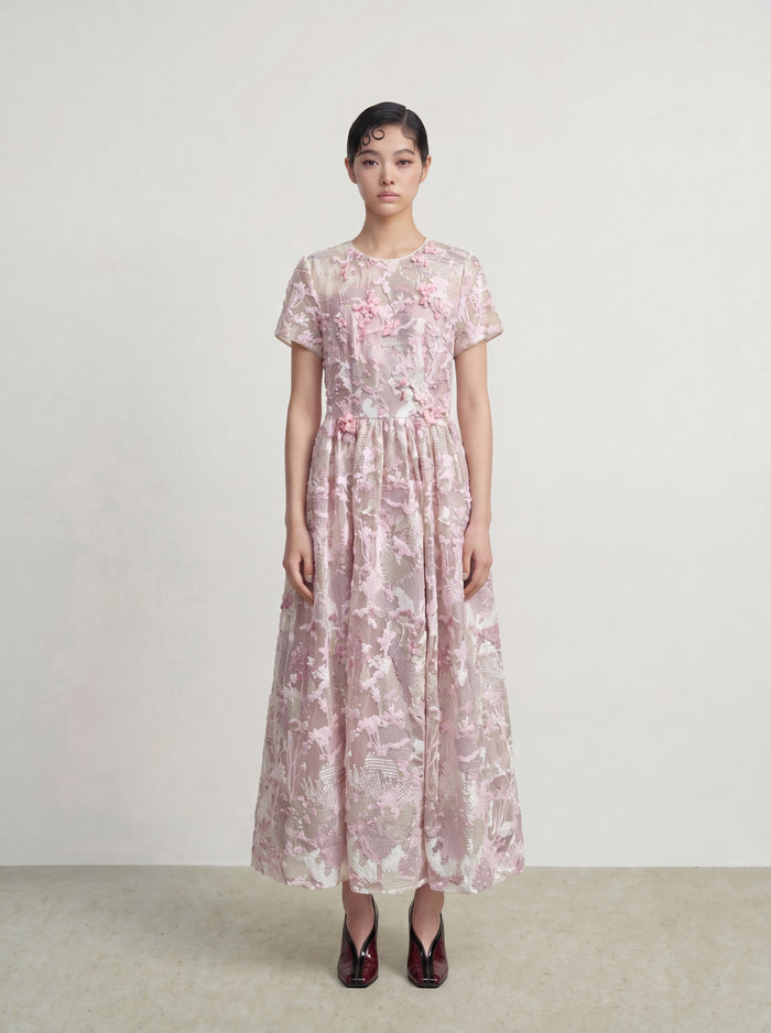 Rosé Dentelle Bloom Dress