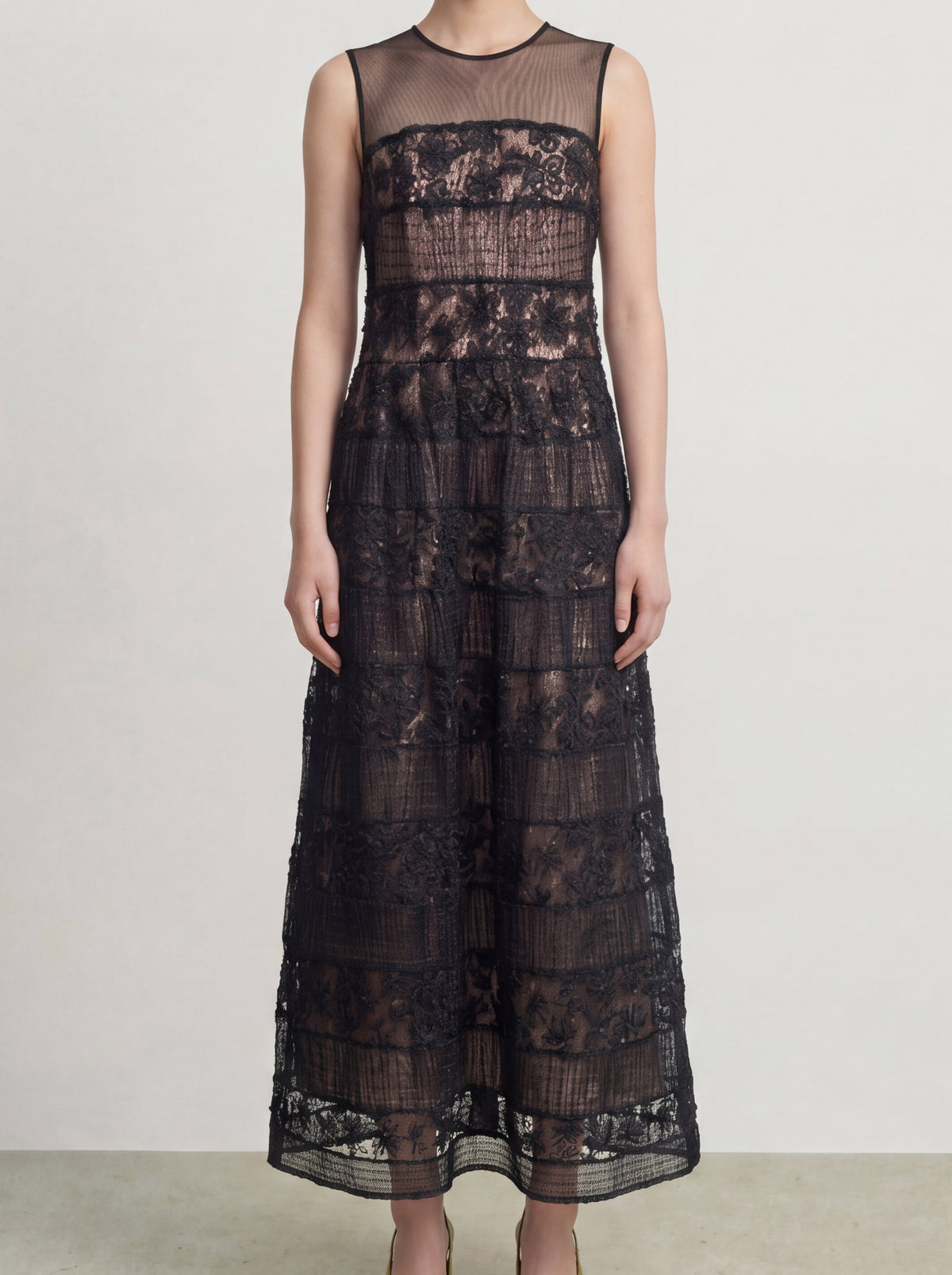 Noir Dentelle Cascade Dress