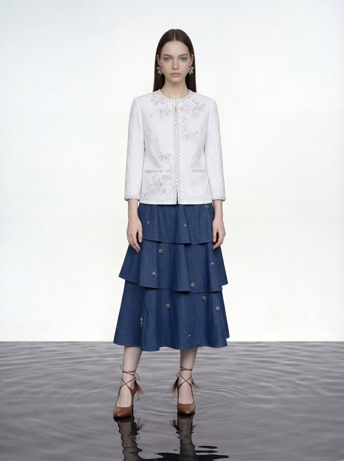 Ivory Saffron Embroidered Jacket