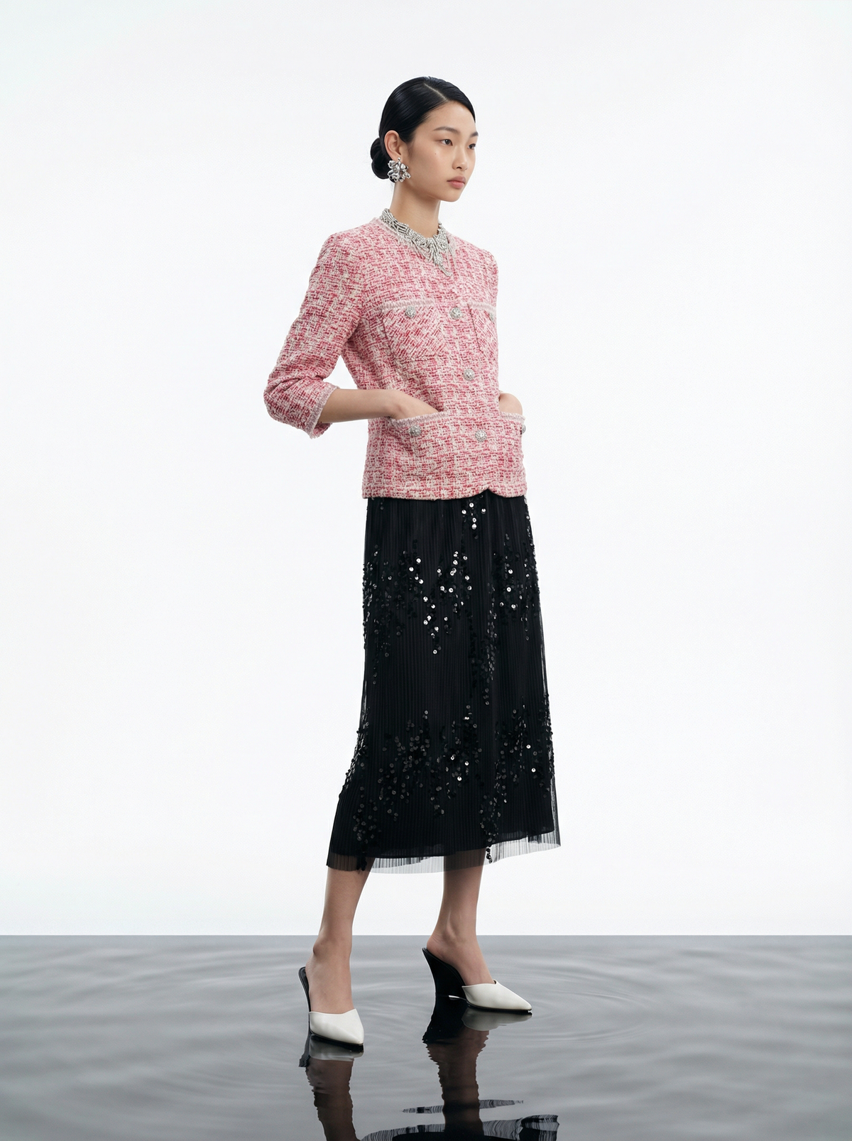 Midnight Radiance Pleated Skirt
