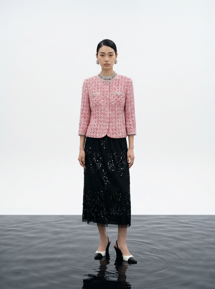 Midnight Radiance Pleated Skirt