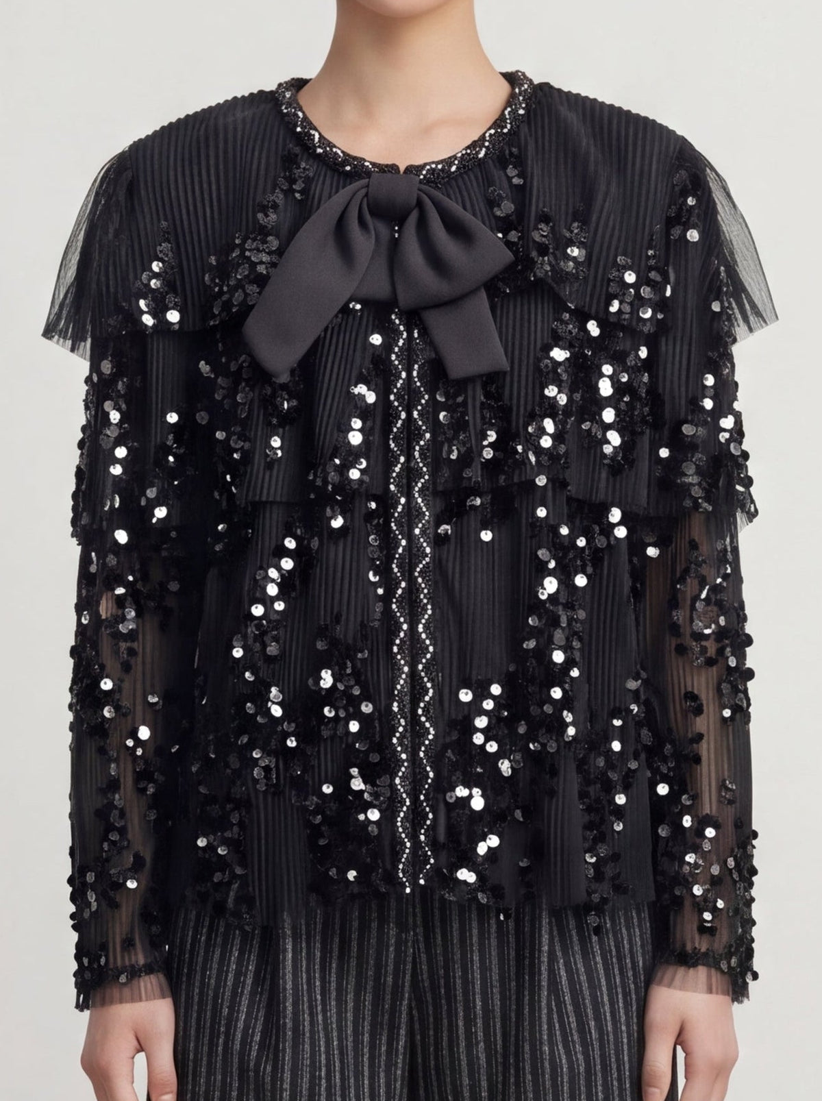 Noir Étoile Sequin Bow Top