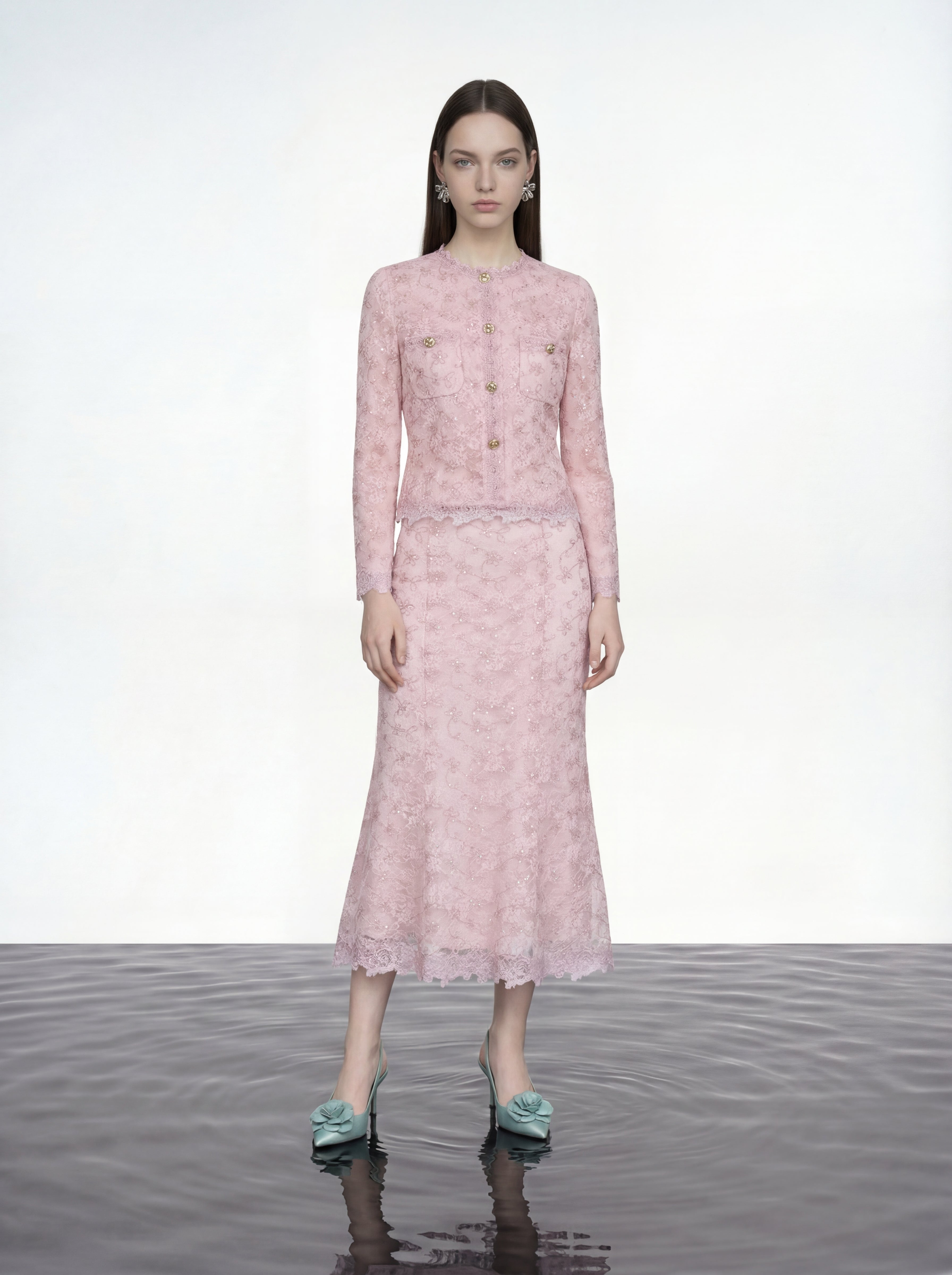 Rose Lace Élegance Blouse