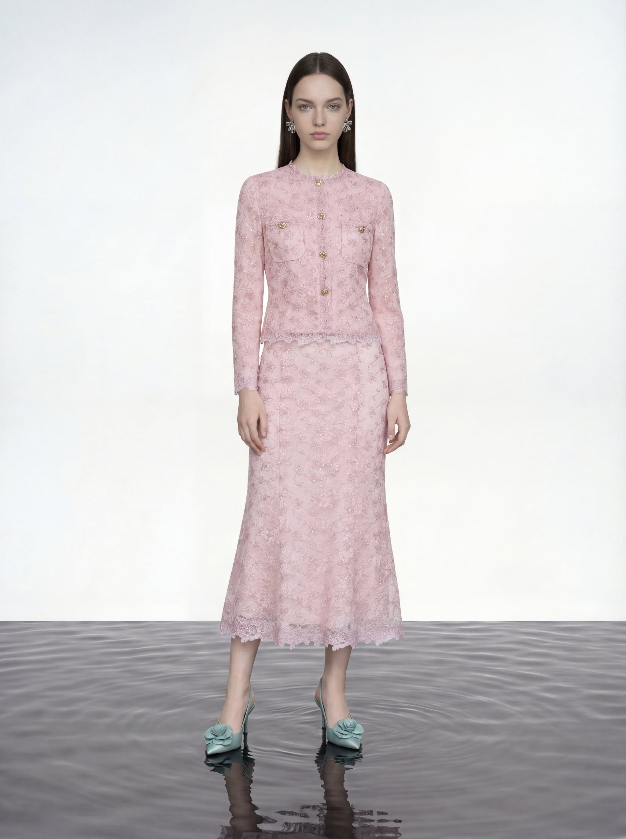 Rose Lace Élegance Blouse