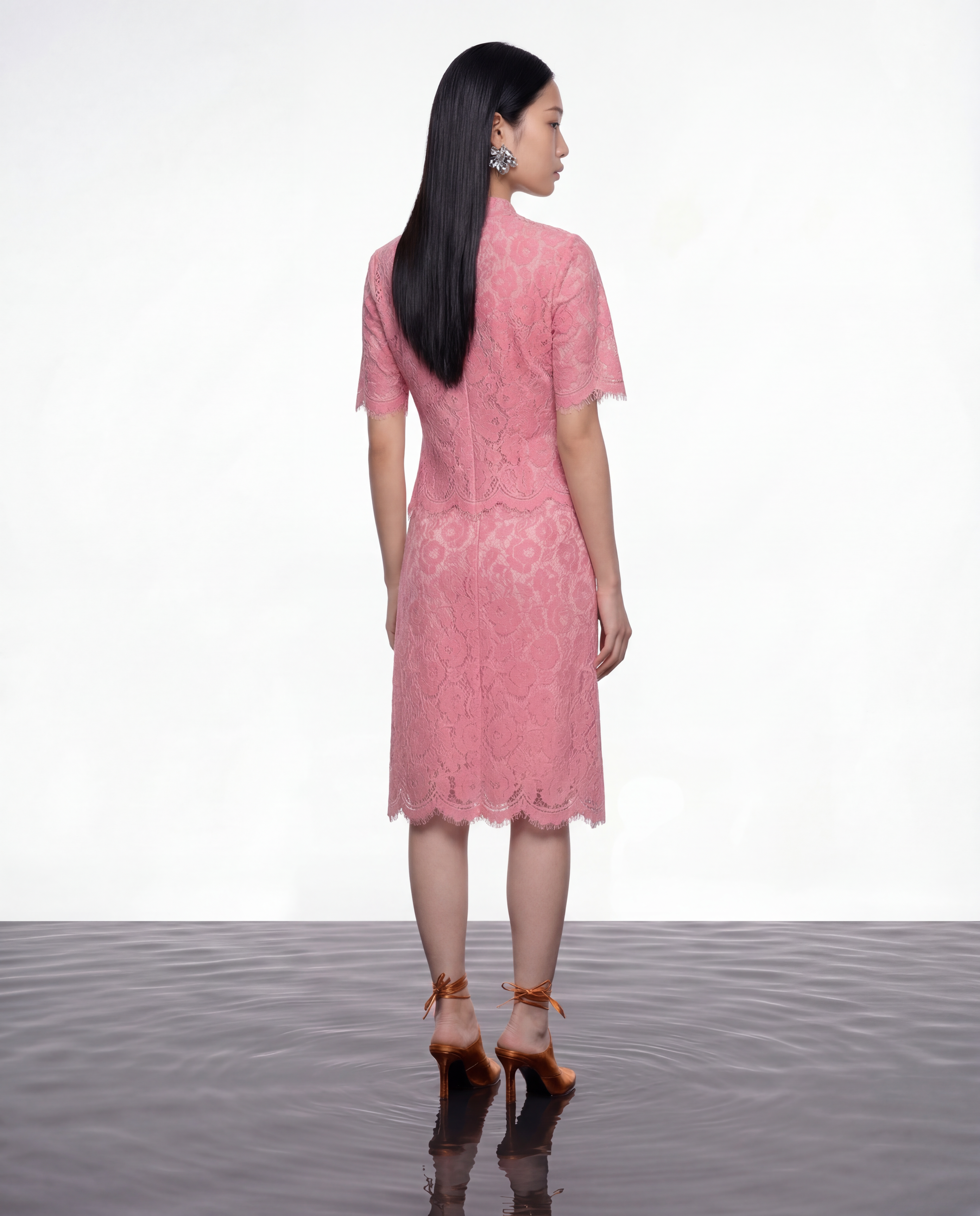 Blush Elegance Lace Skirt