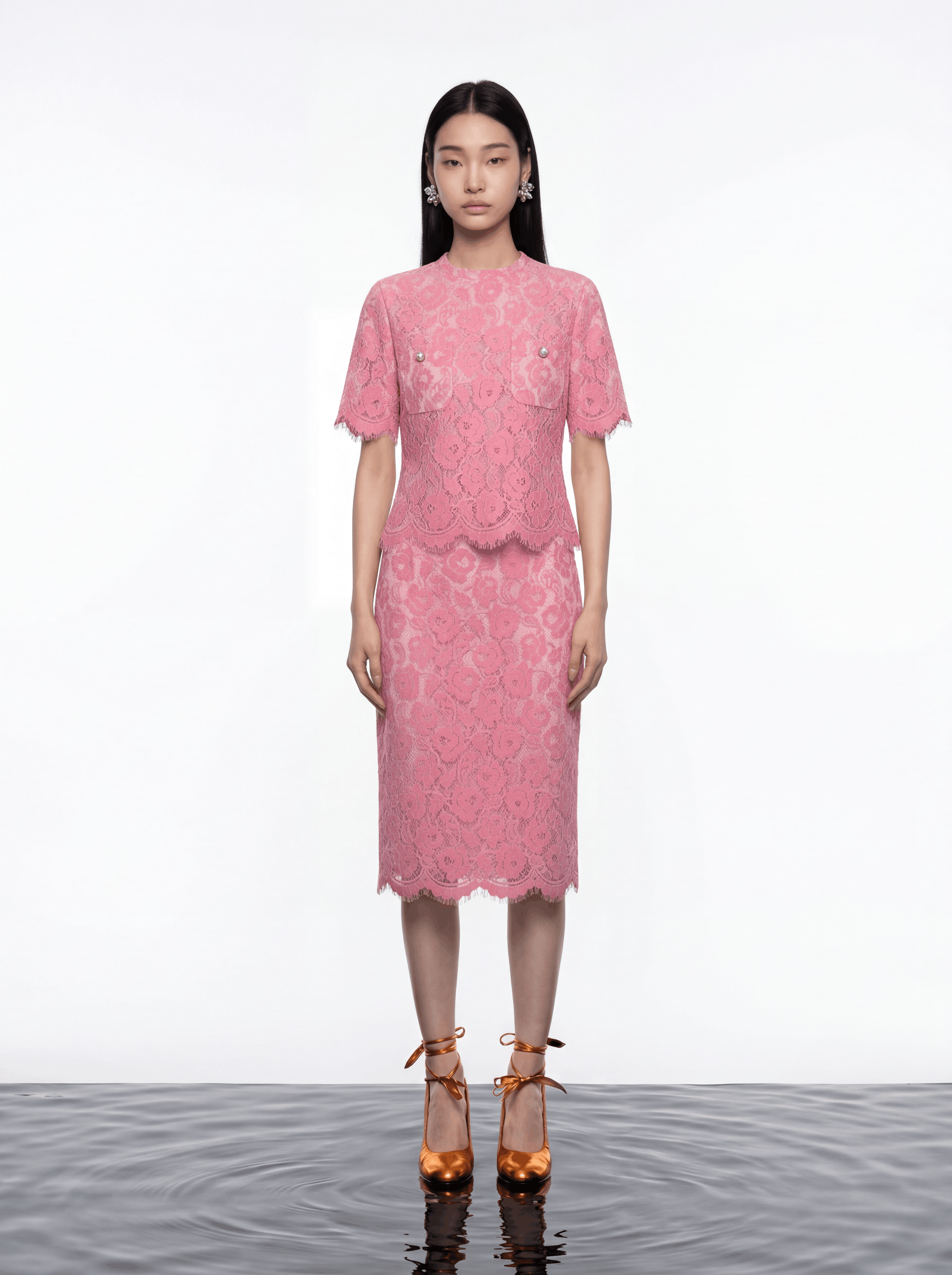 Blush Elegance Lace Skirt