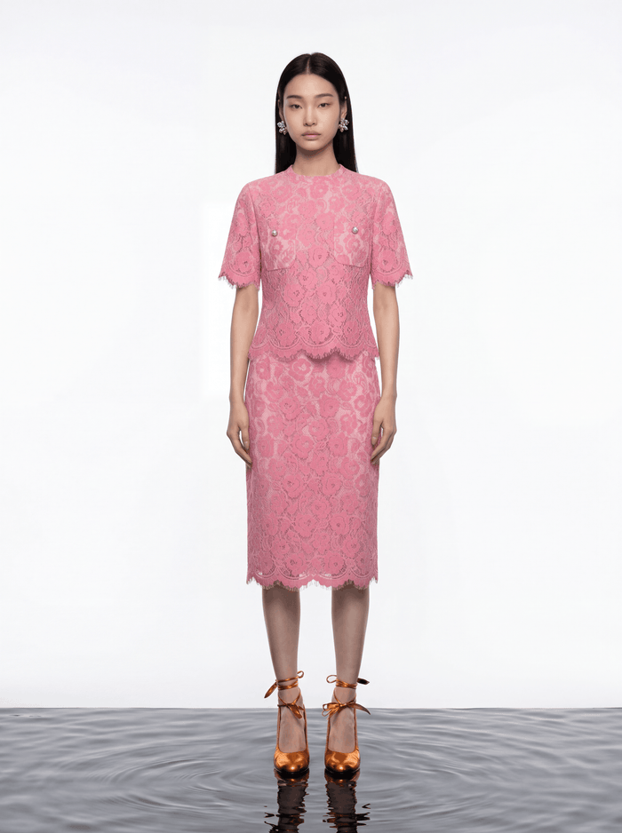 Blush Elegance Lace Blouse