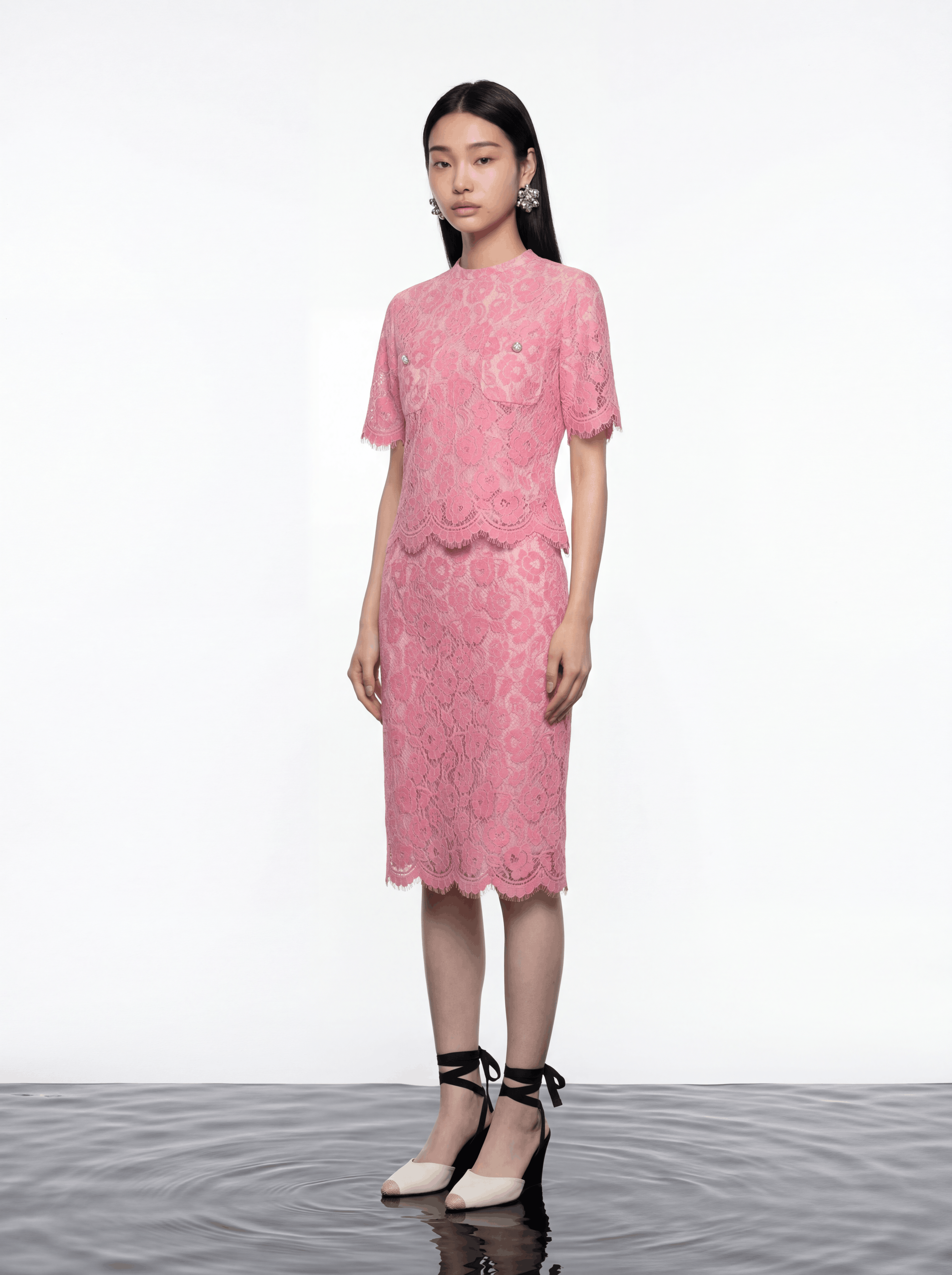 Blush Elegance Lace Skirt