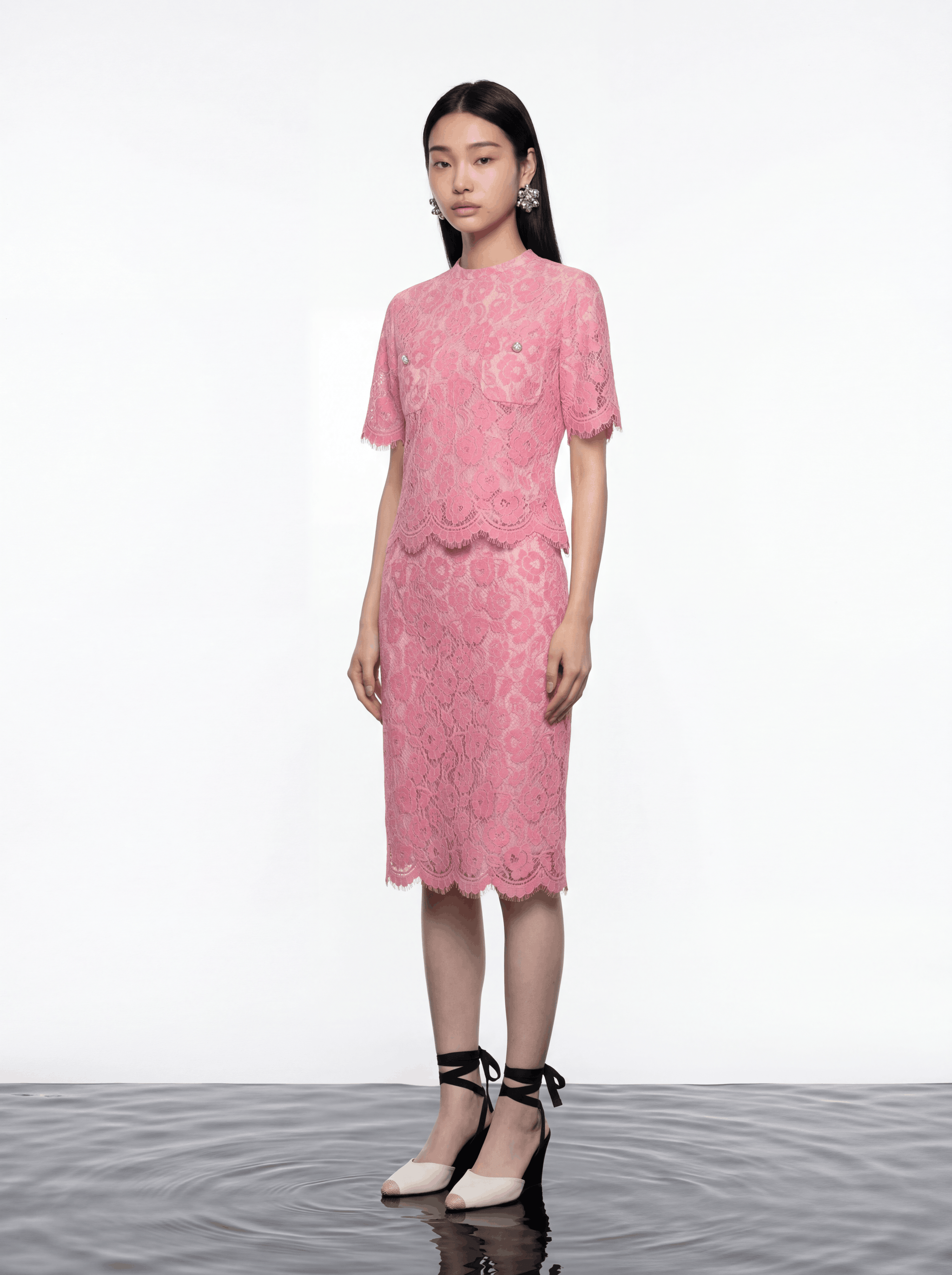 Blush Elegance Lace Skirt