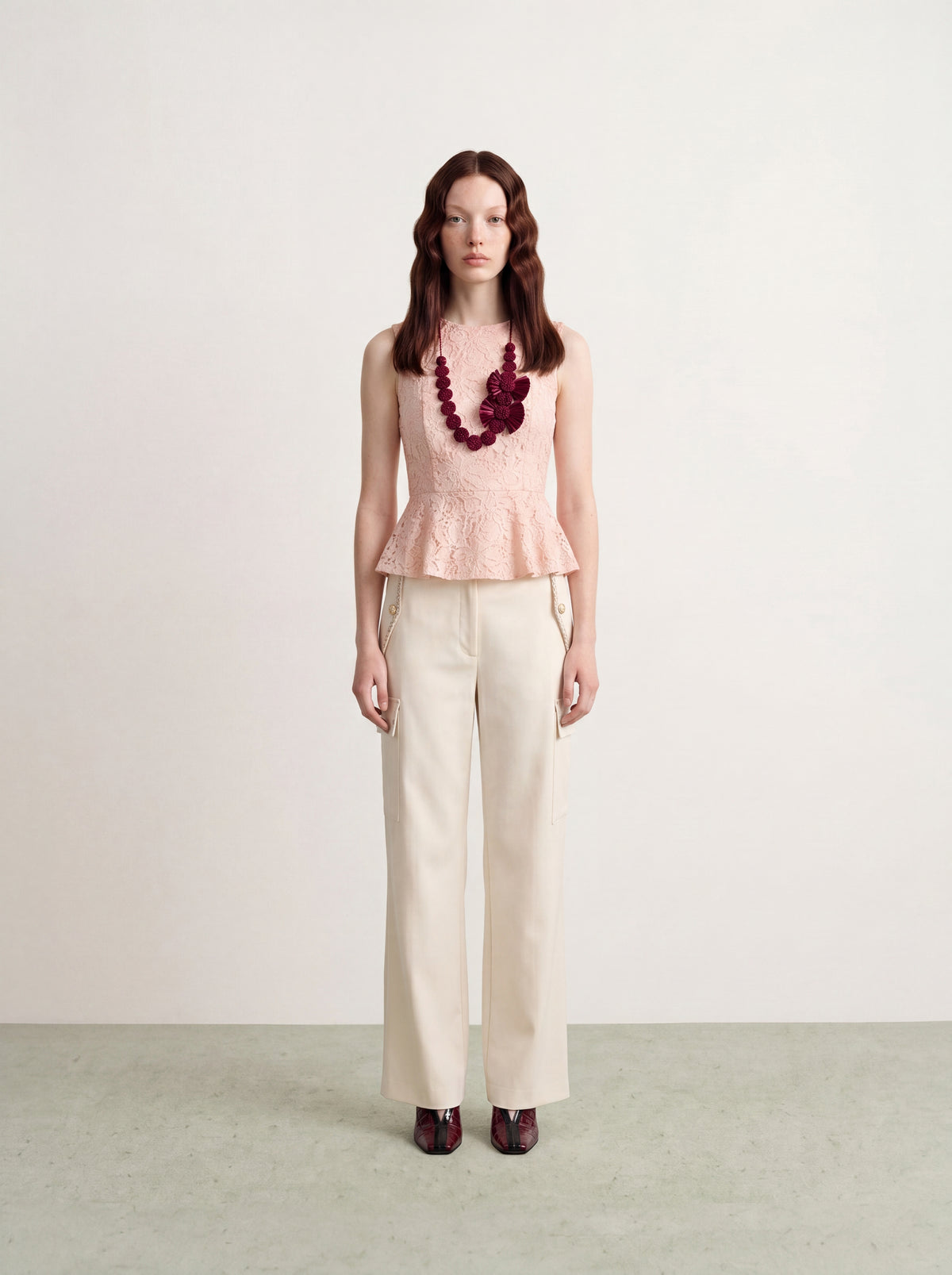 Dentelle Peplum Top