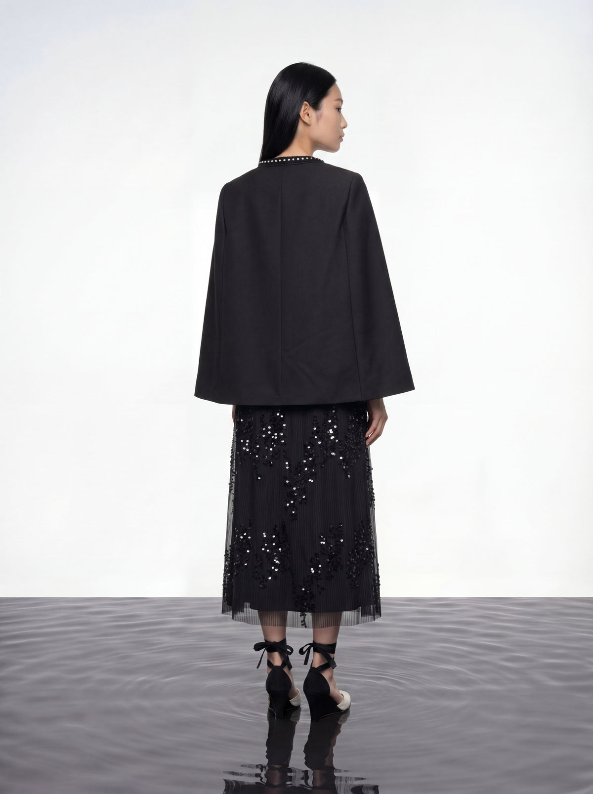 Midnight Elegance Pearl Jacket