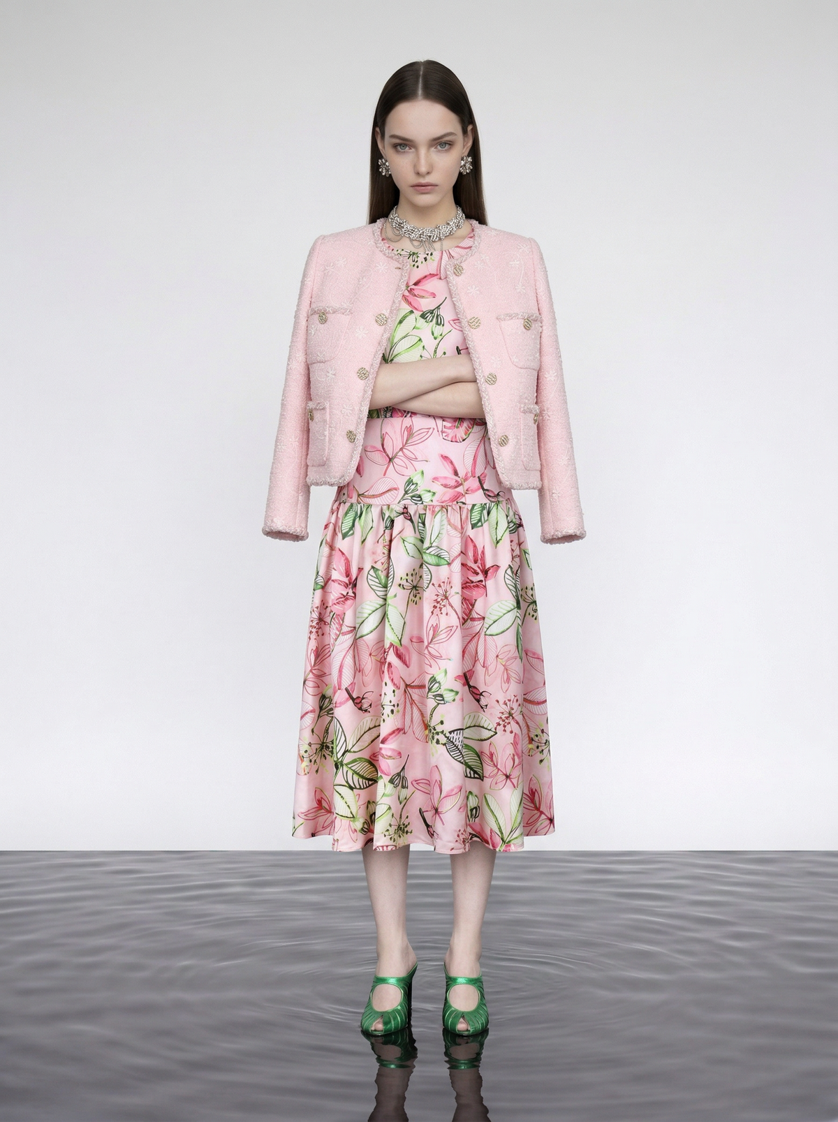 Blush Elegance Embroidered Jacket