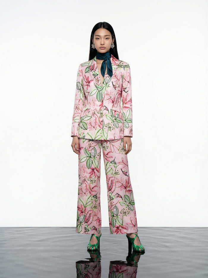 Floral Symphony Wide-Leg Pants