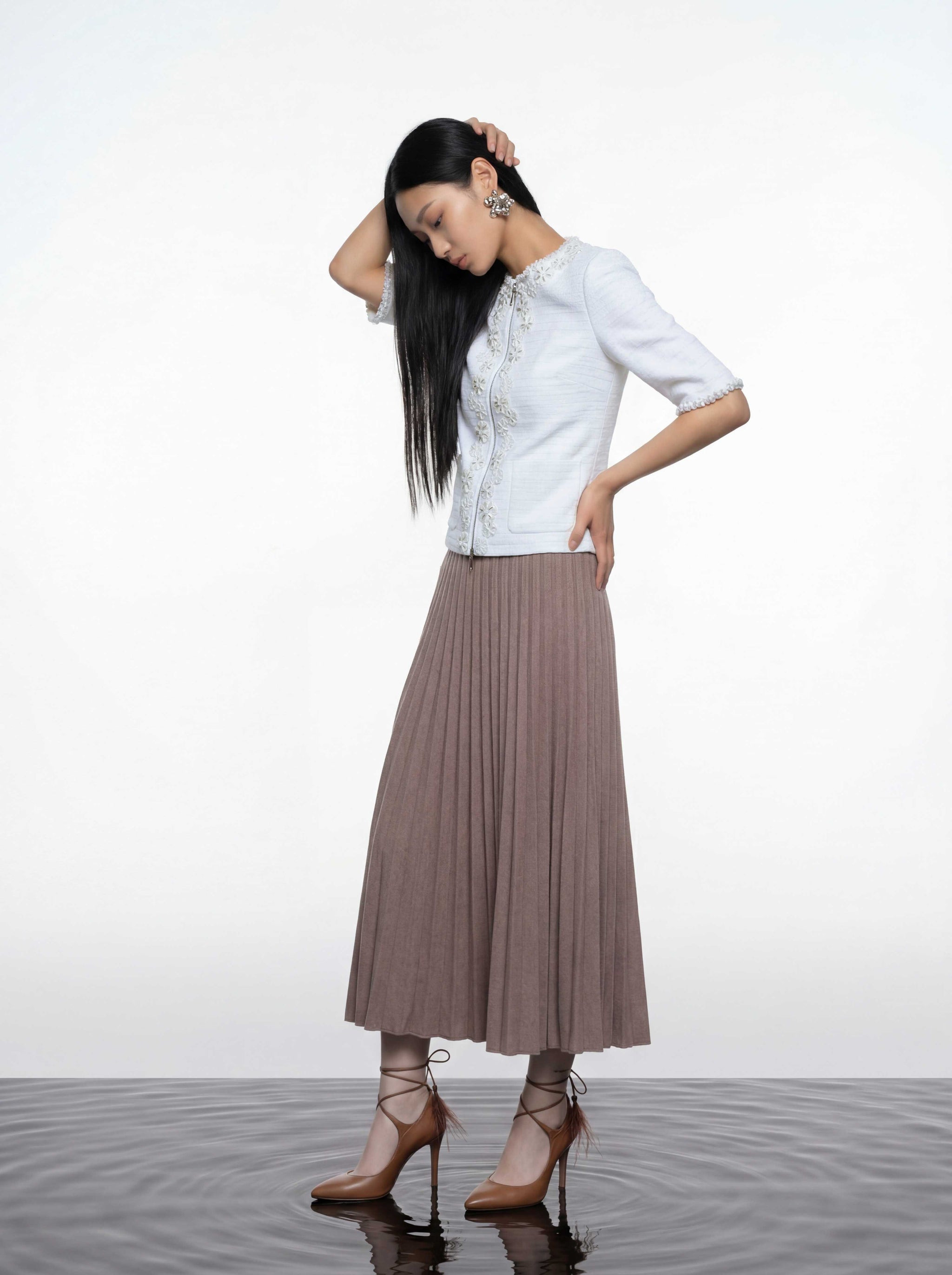 Ivory Peony Embellished Jacket