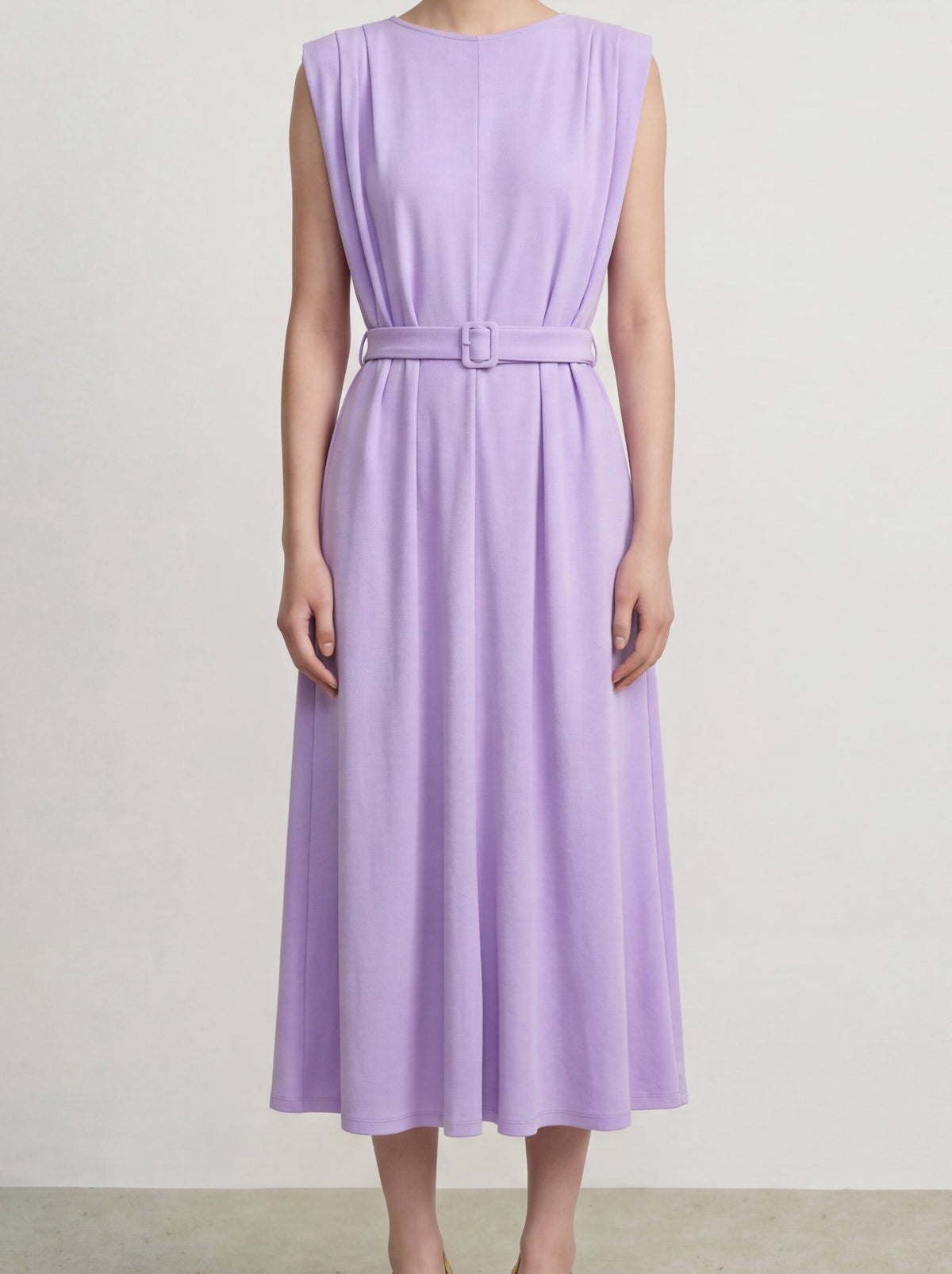 Lavande Serenité Belted Dress