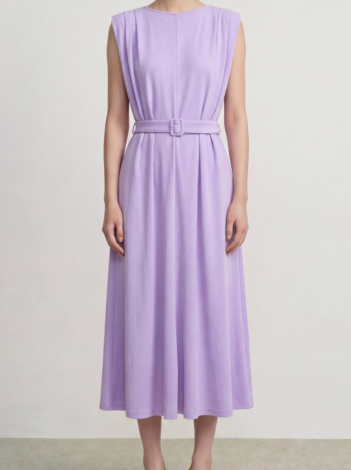 Lavande Serenité Belted Dress