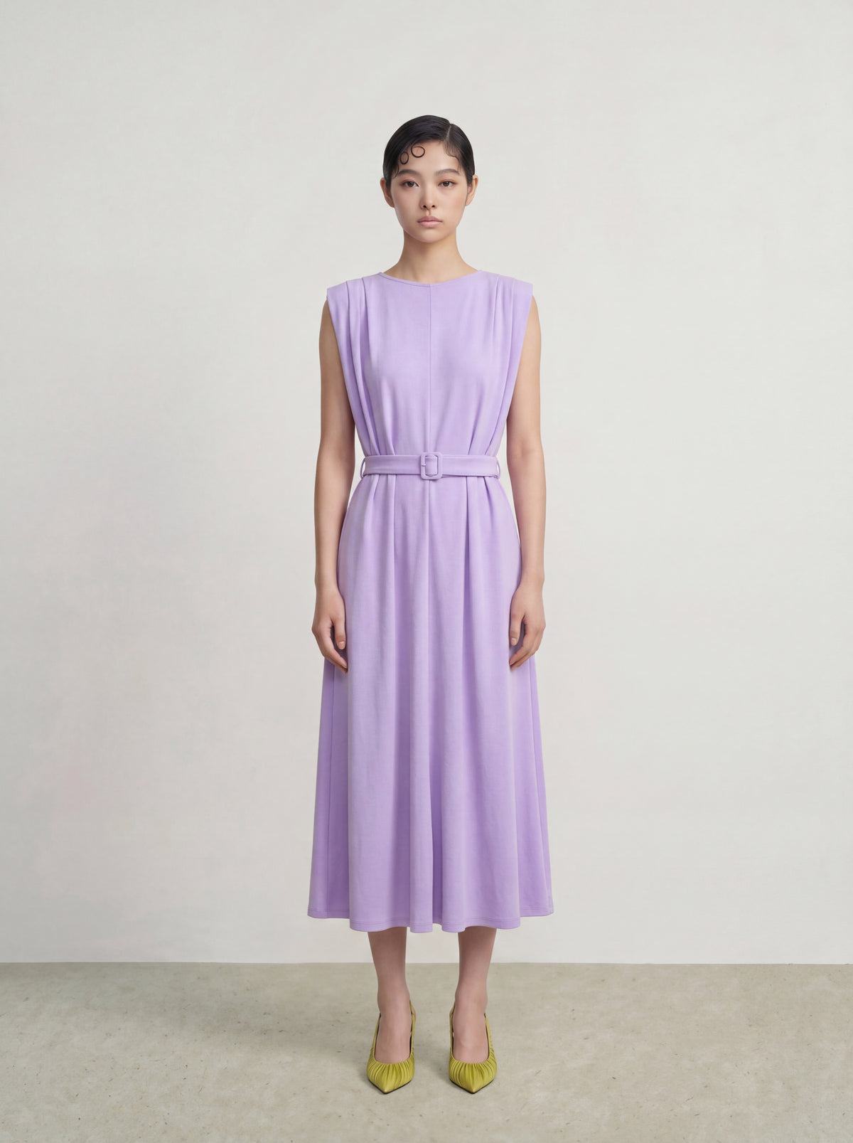 Lavande Serenité Belted Dress