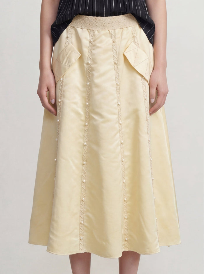 Satin Éclat Embellished Skirt