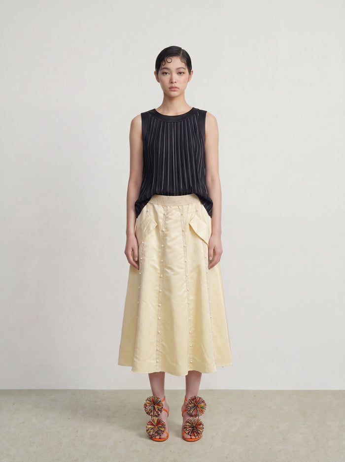 Satin Éclat Embellished Skirt