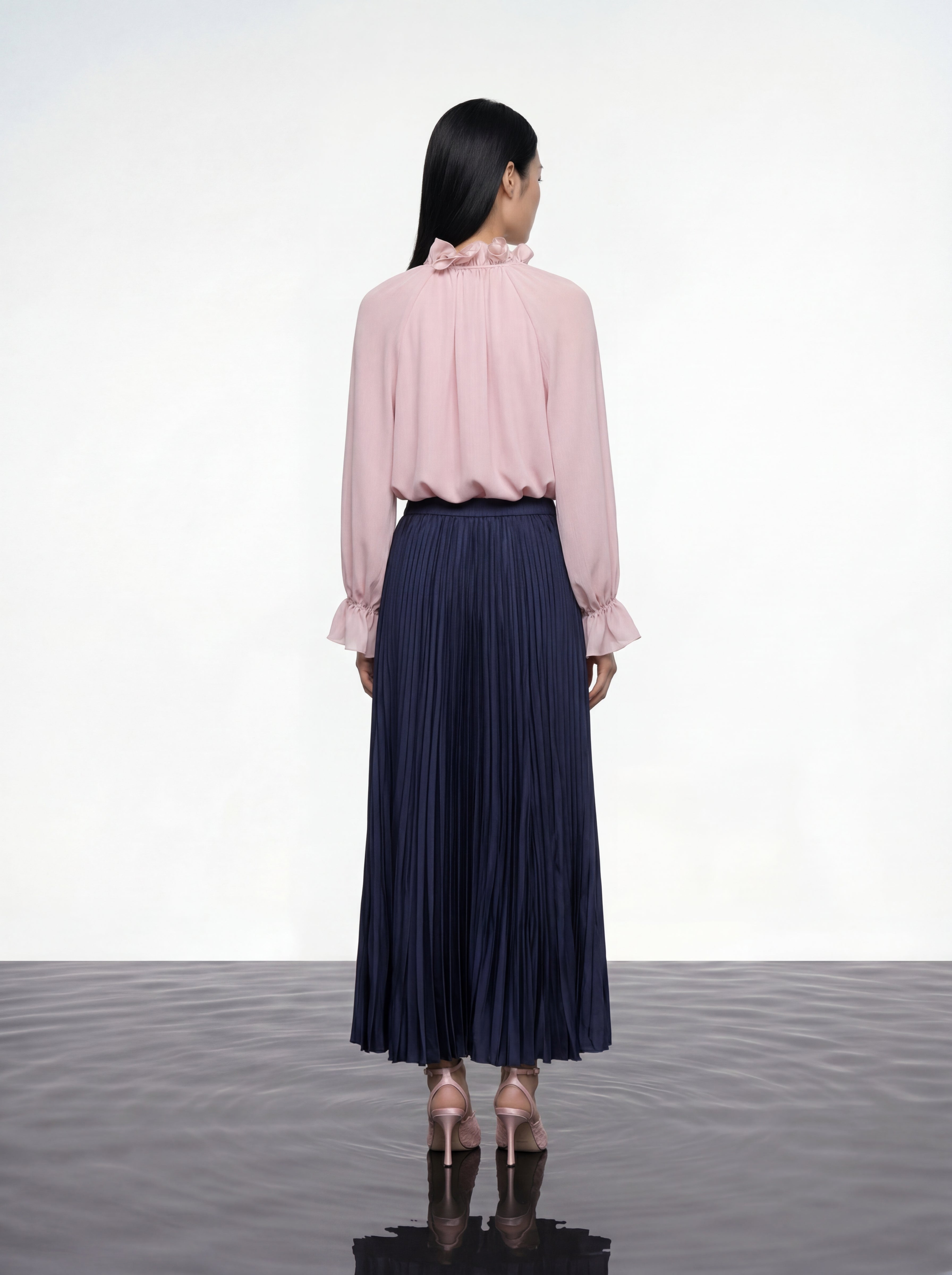 Blush Floral Ruffle Blouse