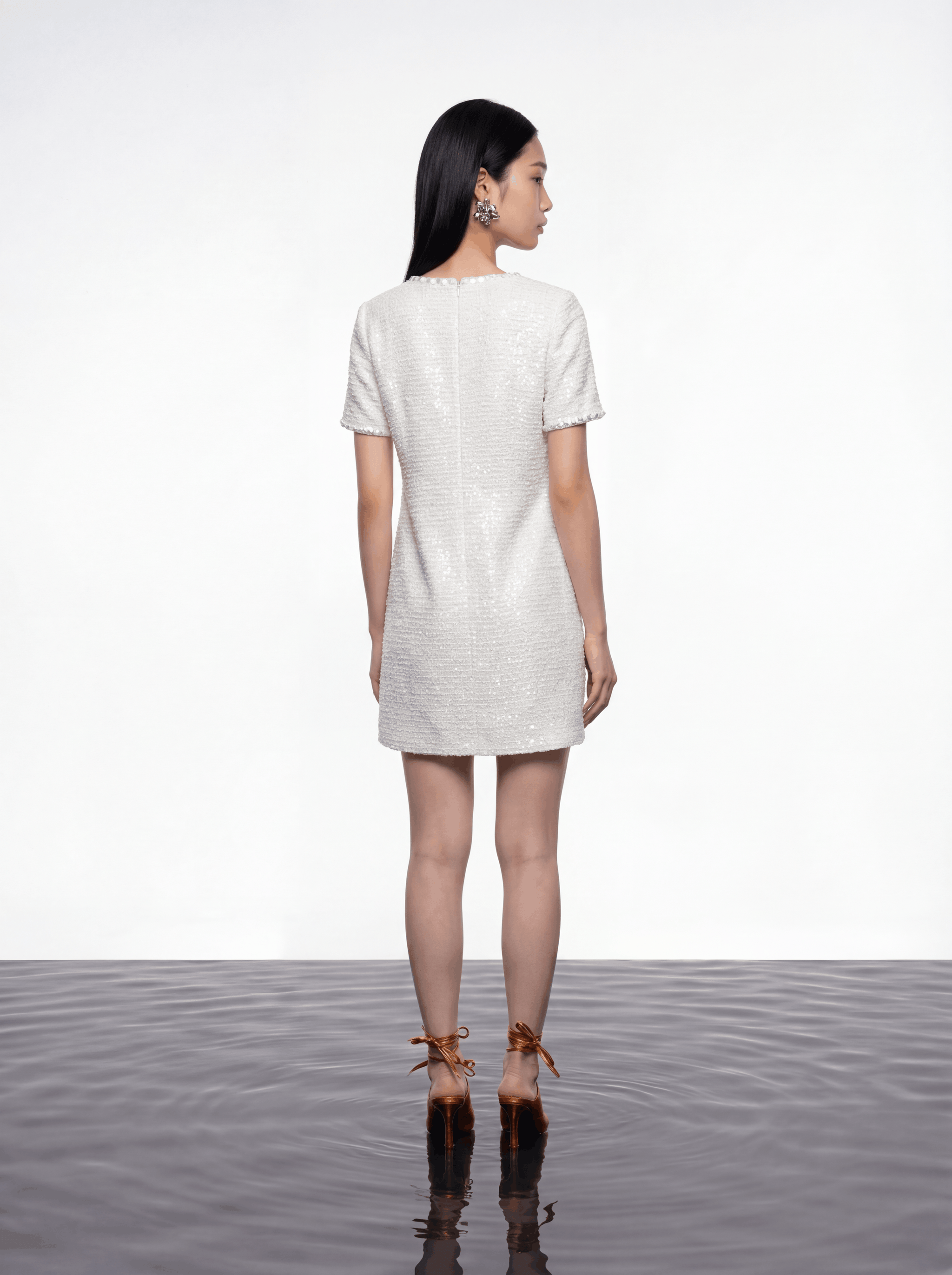 Ivory Elegance Embellished Dress