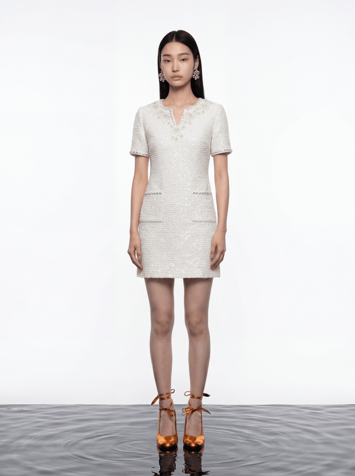 Ivory Elegance Embellished Dress