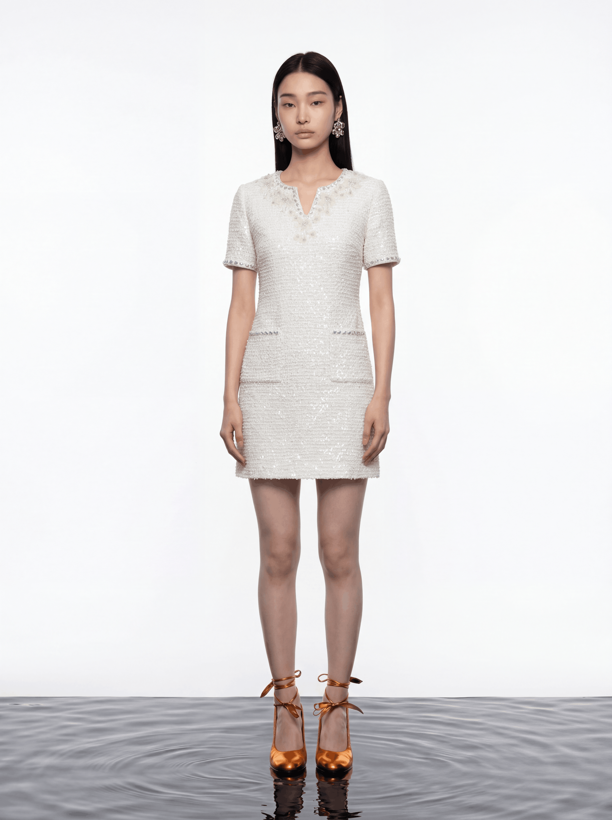 Ivory Elegance Embellished Dress