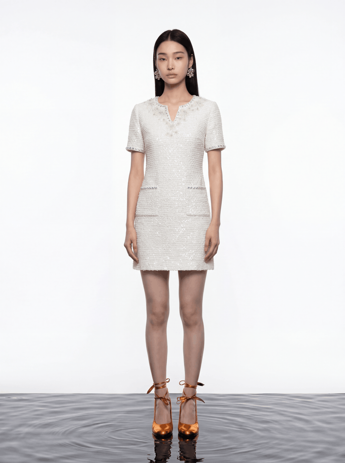 Ivory Elegance Embellished Dress