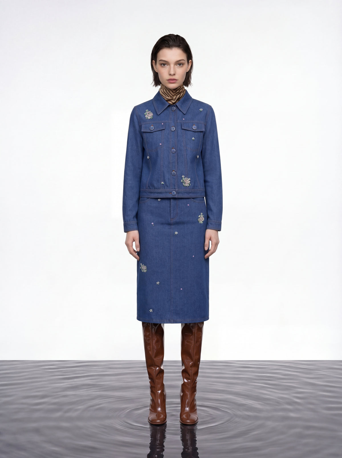 Indigo Bloom Denim Jacket