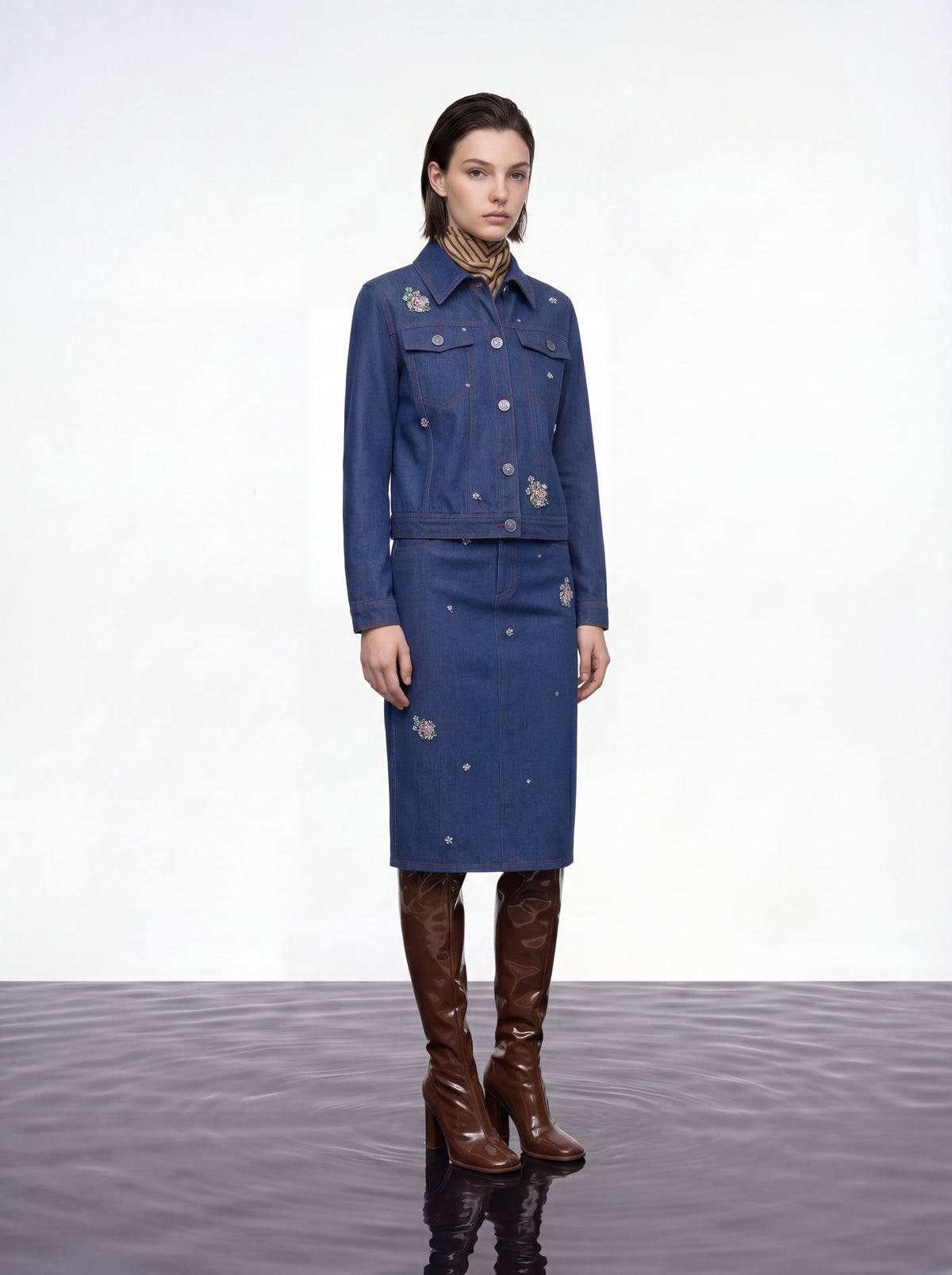 Indigo Bloom Denim Jacket