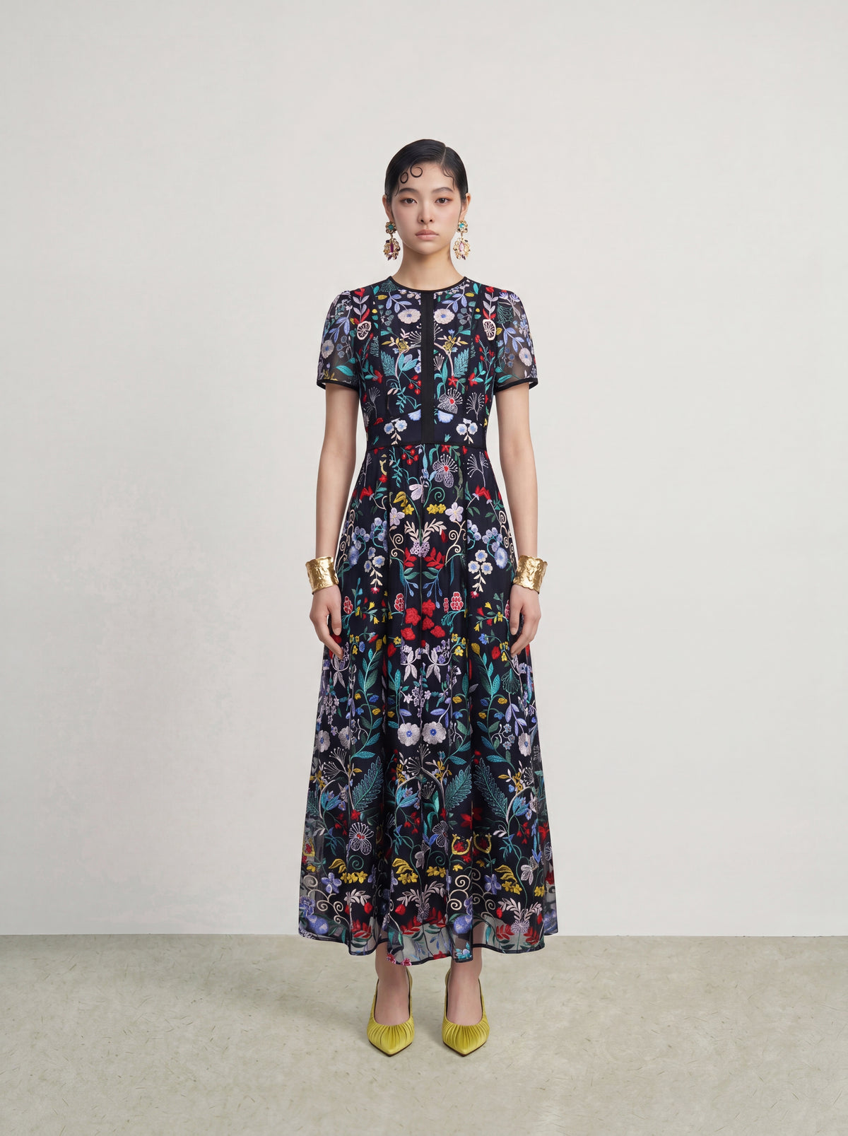 Noir Jardin Brodé Dress