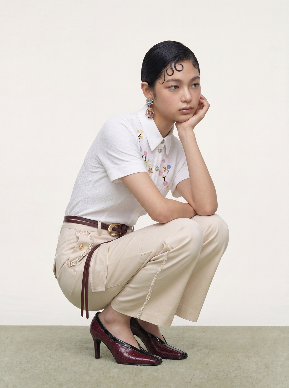 Chroma Blossom Brodé Blouse