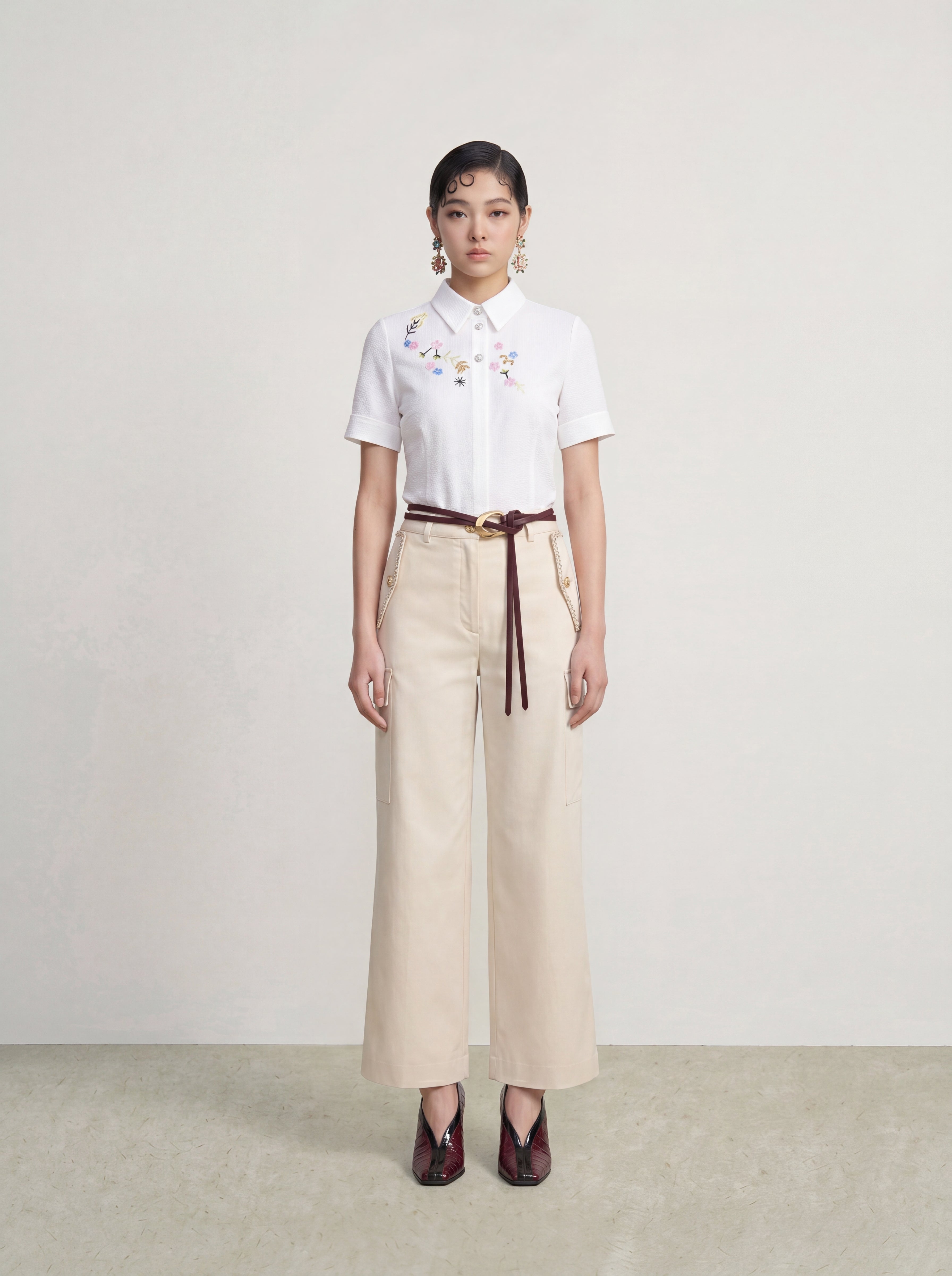 Chroma Blossom Brodé Blouse