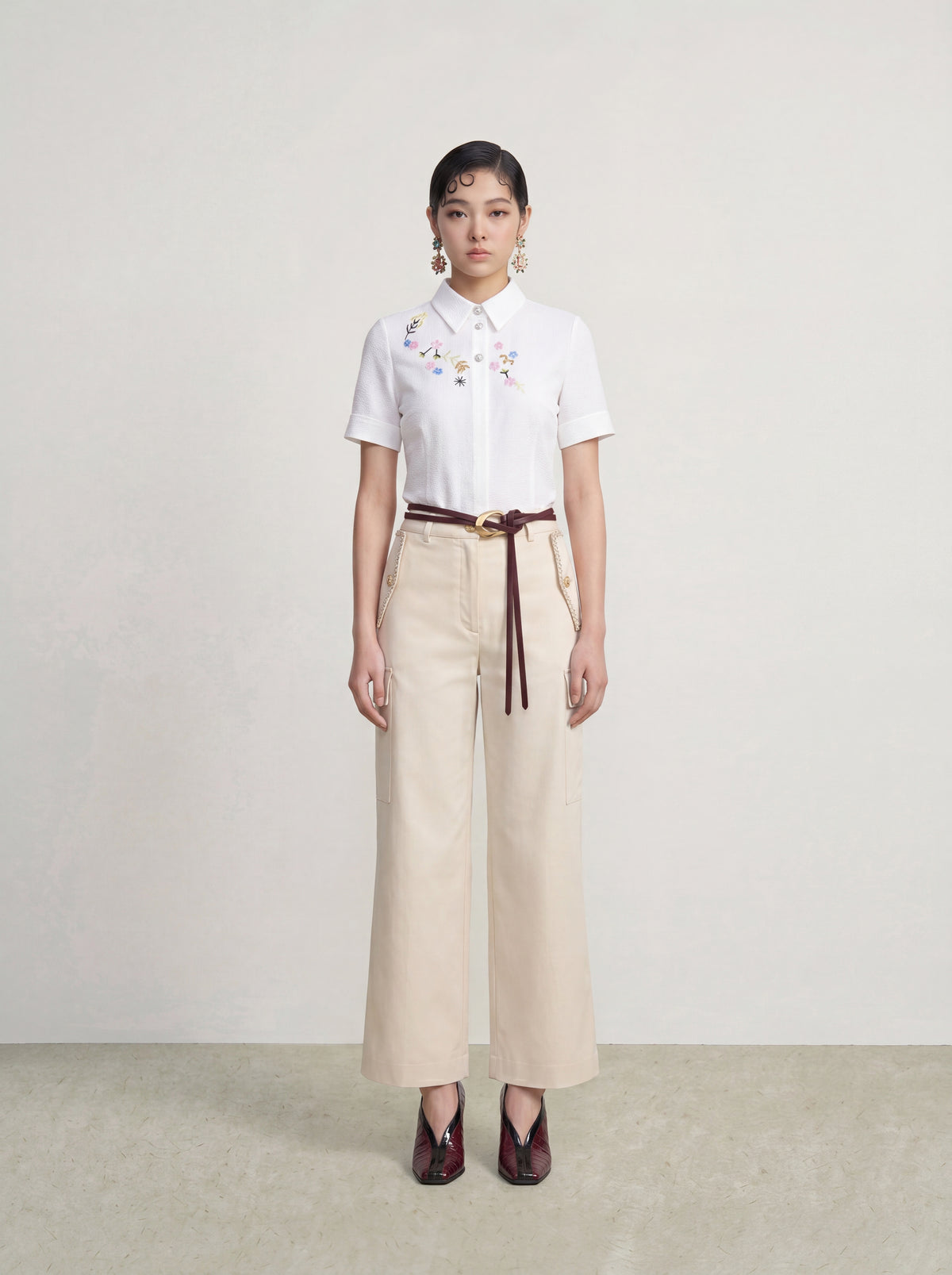Chroma Blossom Brodé Blouse