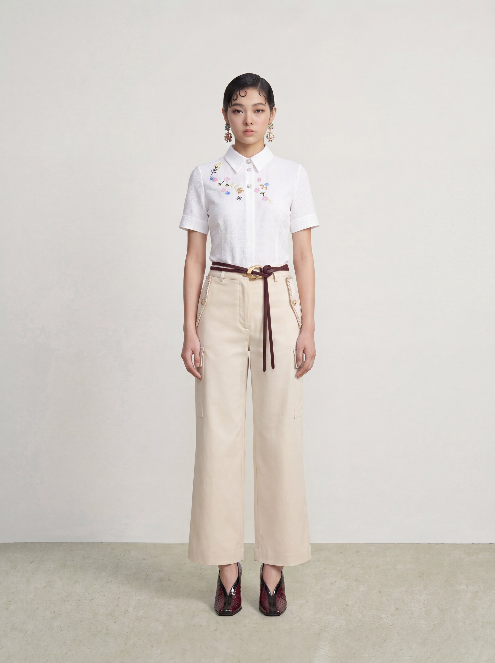 Chroma Blossom Brodé Blouse
