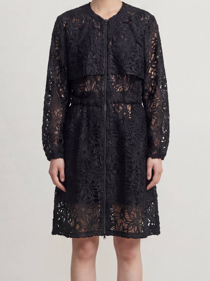 Noir Éclat Lace Dress