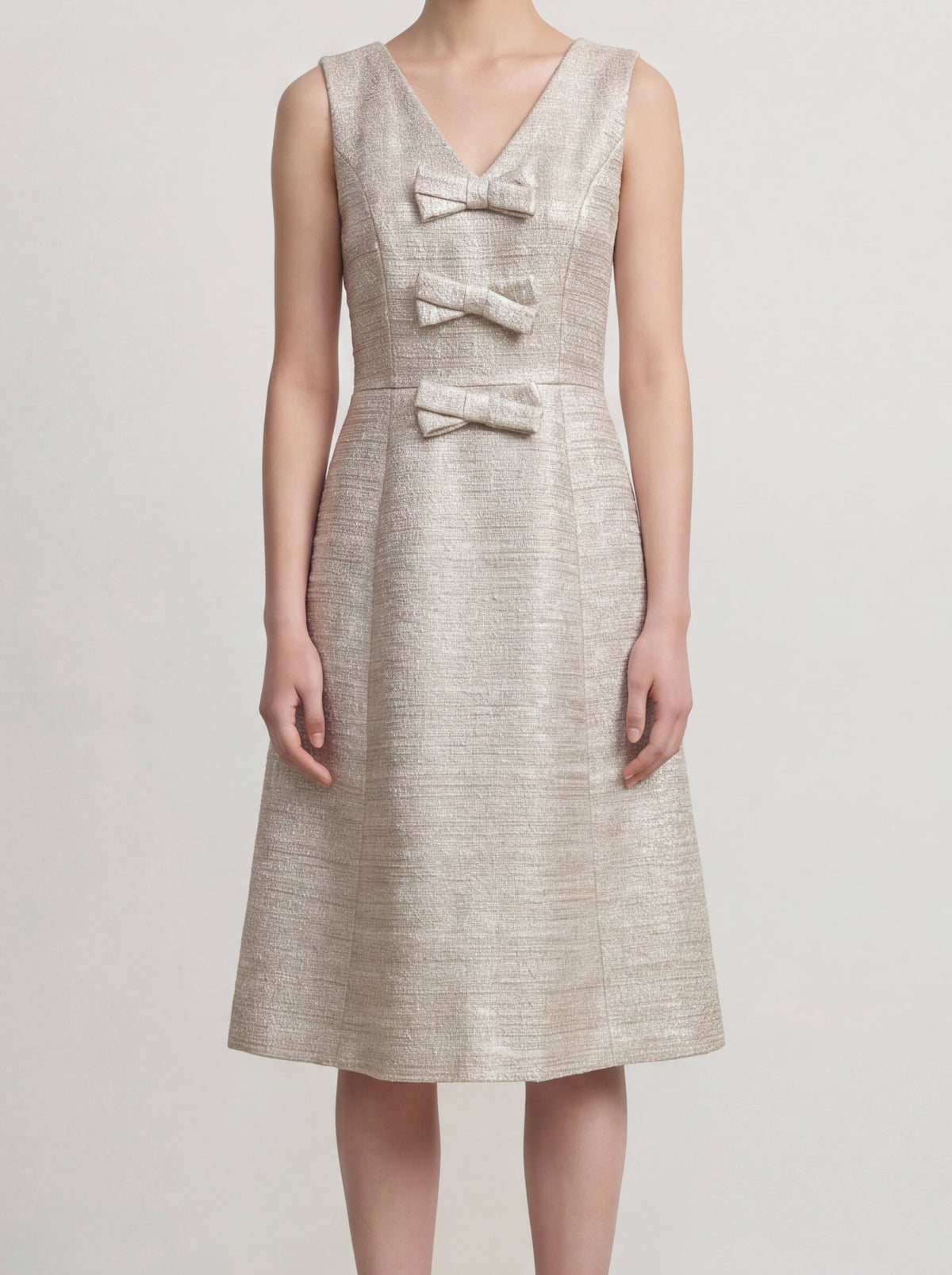 Champagne Éclat Bow Dress