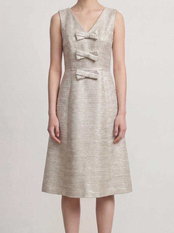 Champagne Éclat Bow Dress