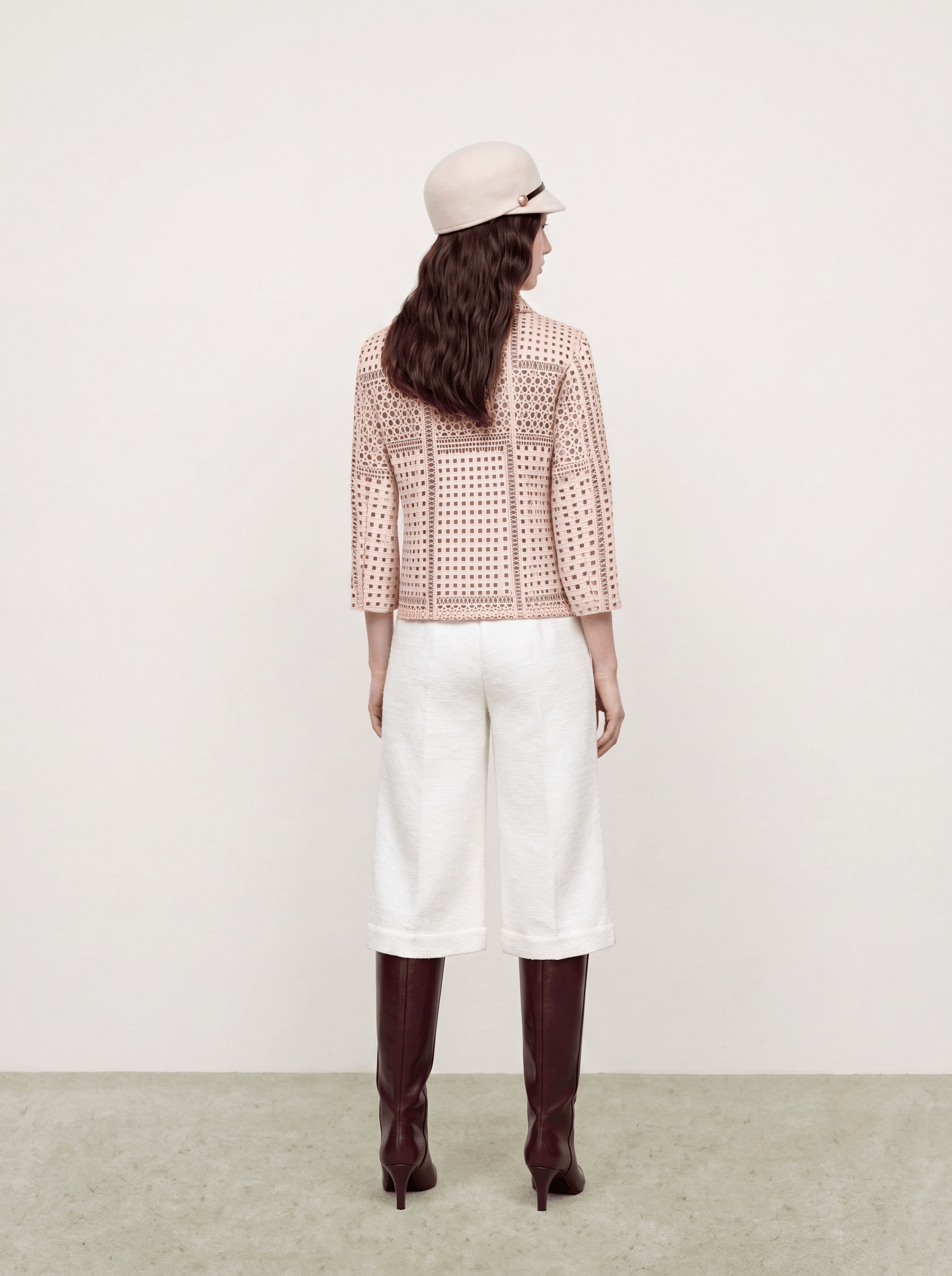 Beige Dentelle Fleuris Jacket
