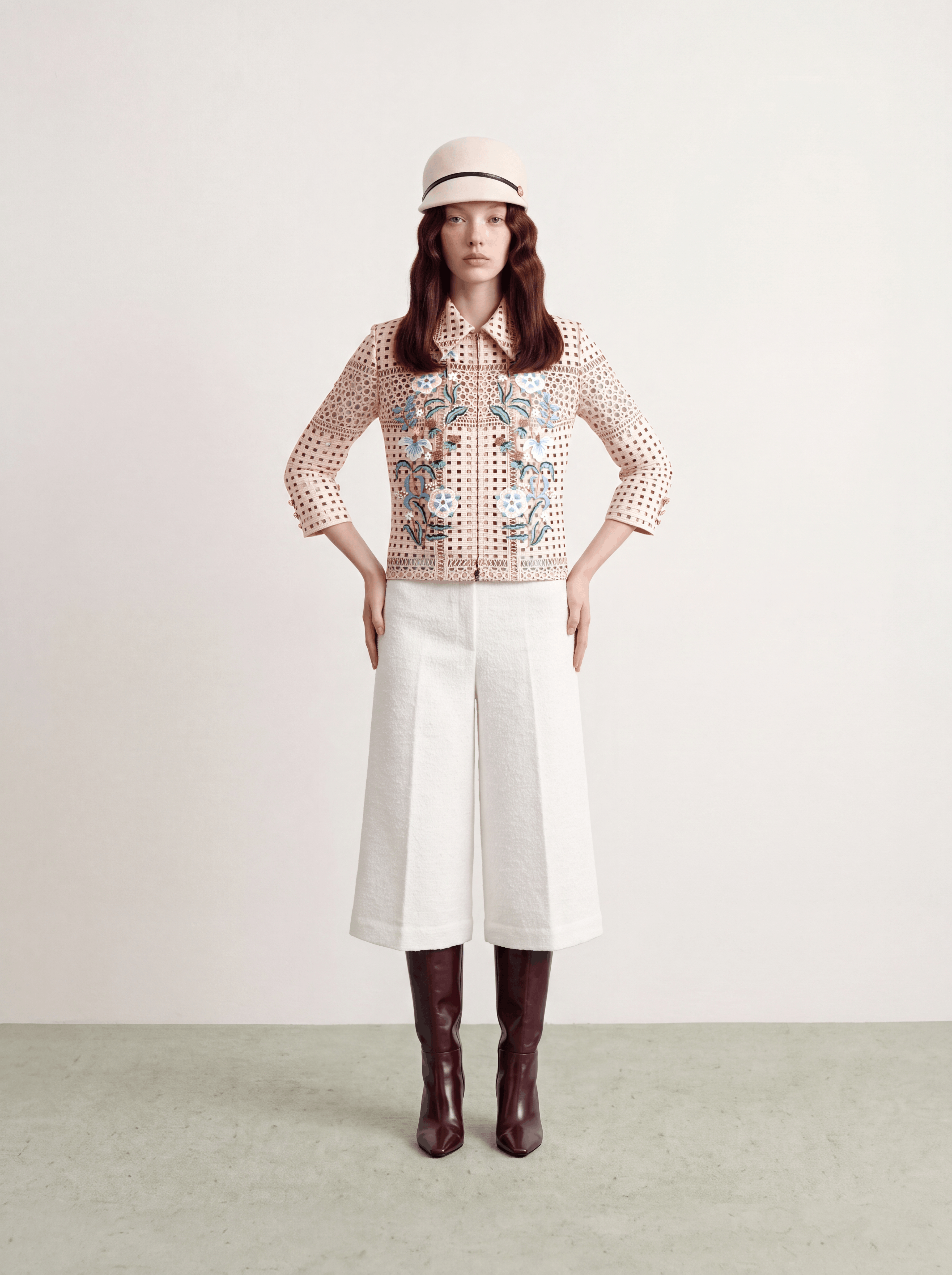 Beige Dentelle Fleuris Jacket