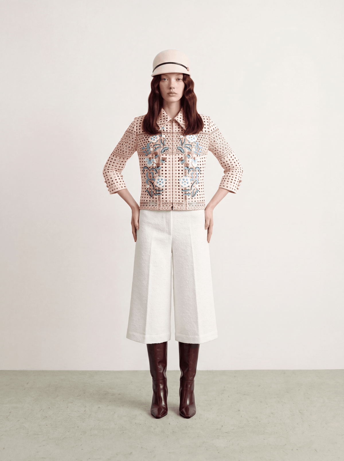Beige Dentelle Fleuris Jacket