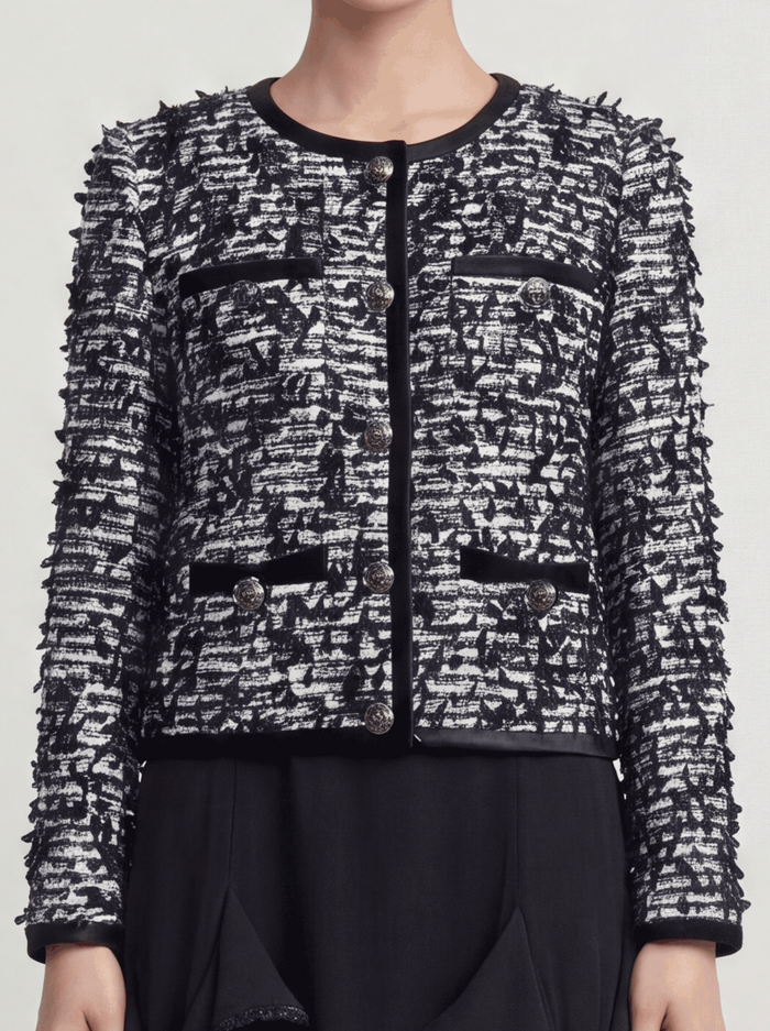 Noir Frangé Tweed Jacket