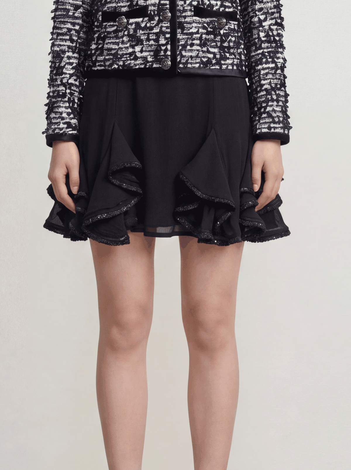 Noir Volant Ruffle Skirt