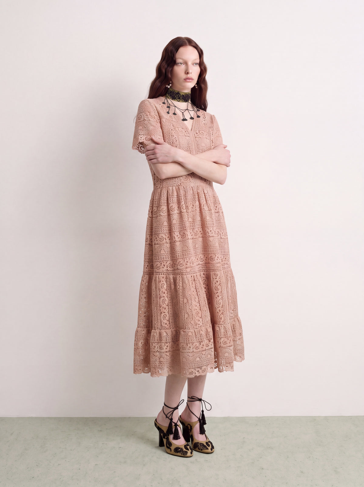 Taupe Florale Harmonie Dress