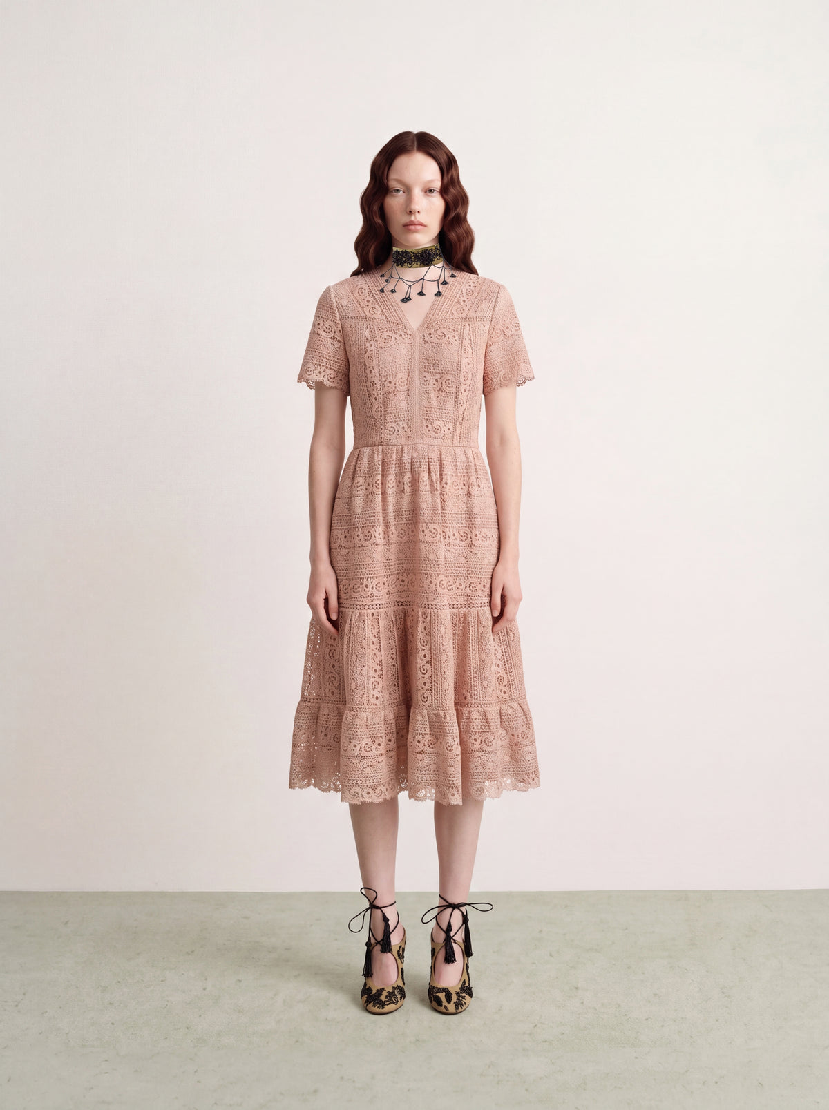 Taupe Florale Harmonie Dress