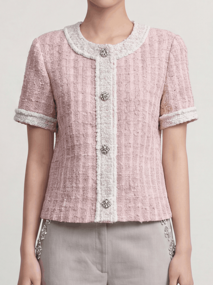 Rosé Pastel Tweed Jacket